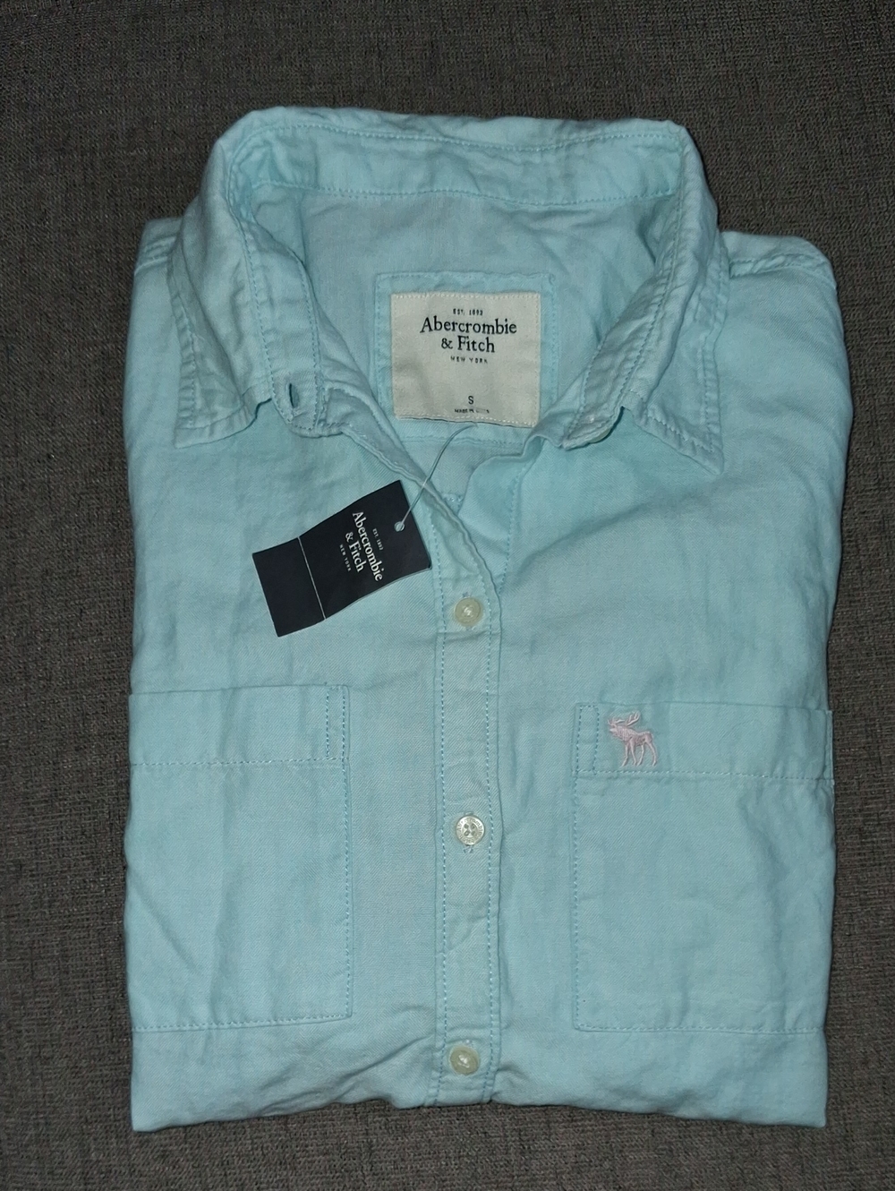 Abercrombie & Fitch Light Blue, Long Sleeve Button-Up Shirt Womens Size Small